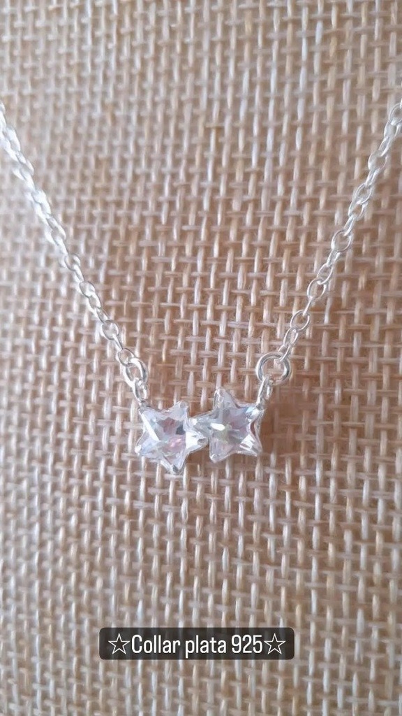 Collar plata 925 estrellas microcubic